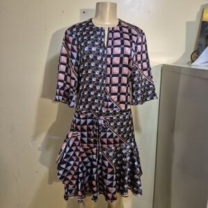 Reiss Patchwork Flare Ruffles Dress 6